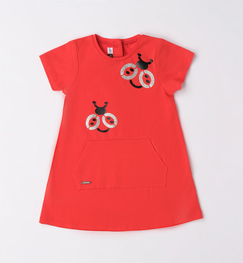 Sarabanda glitter dress for girls from 9 months to 8 years ROSSO-2235