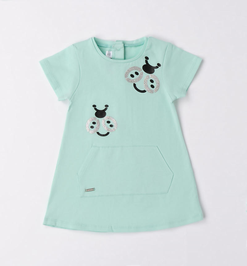 Sarabanda glitter dress for girls from 9 months to 8 years VERDE CHIARO-4634