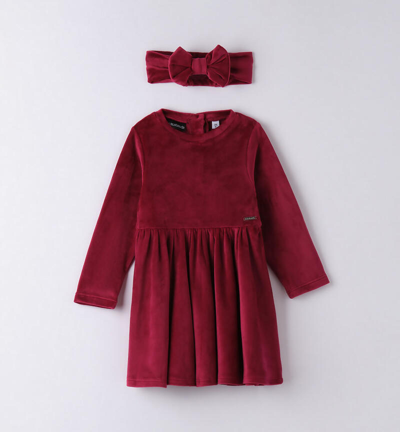 Sarabanda chenille dress for girls from 9 months to 8 years PRUGNA-2656