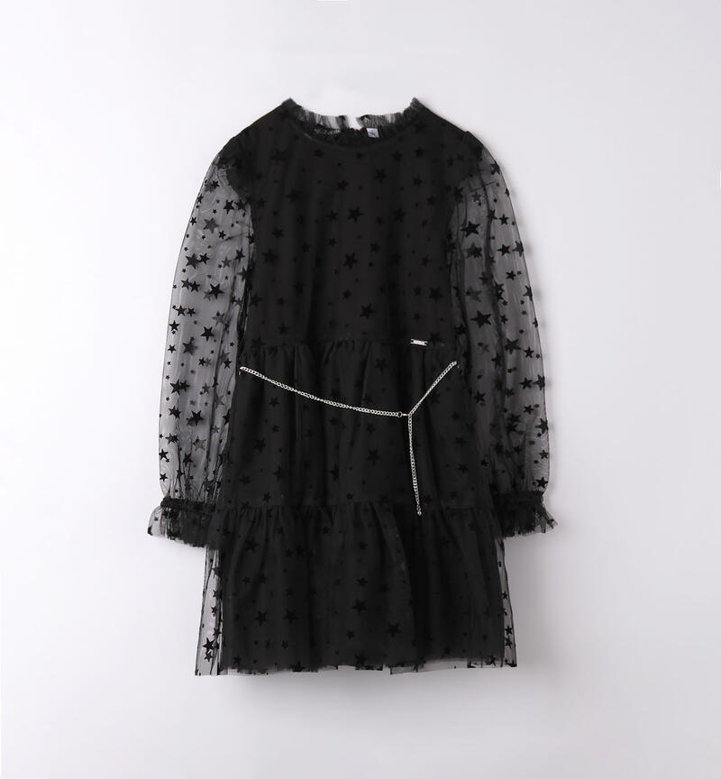 Abito in tulle ragazza da 8 a 16 anni Sarabanda NERO-0658