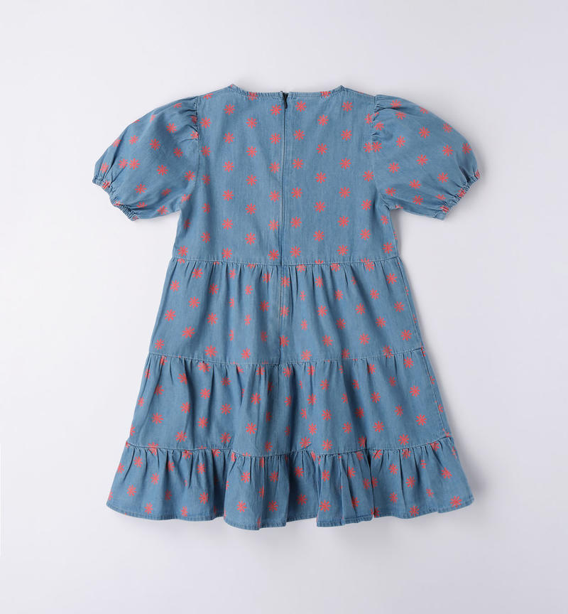Sarabanda denim dress for girls from 8 to 16 years CHAMBRAY-ROSSO-6VL5