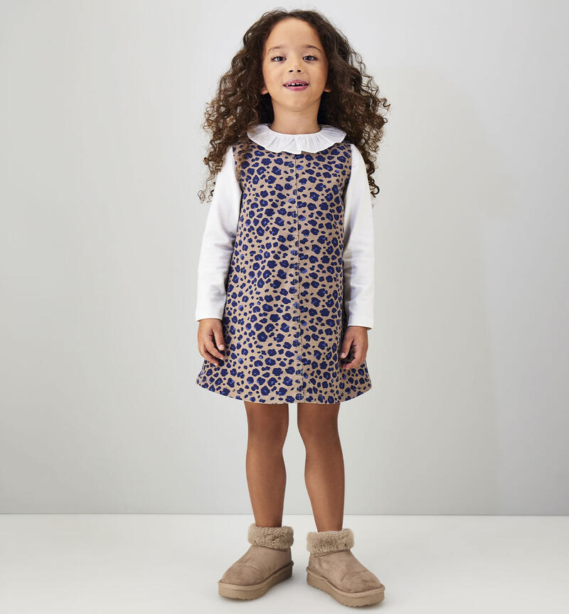 Abito leopardato bambina PANNA-BEIGE-6CEM