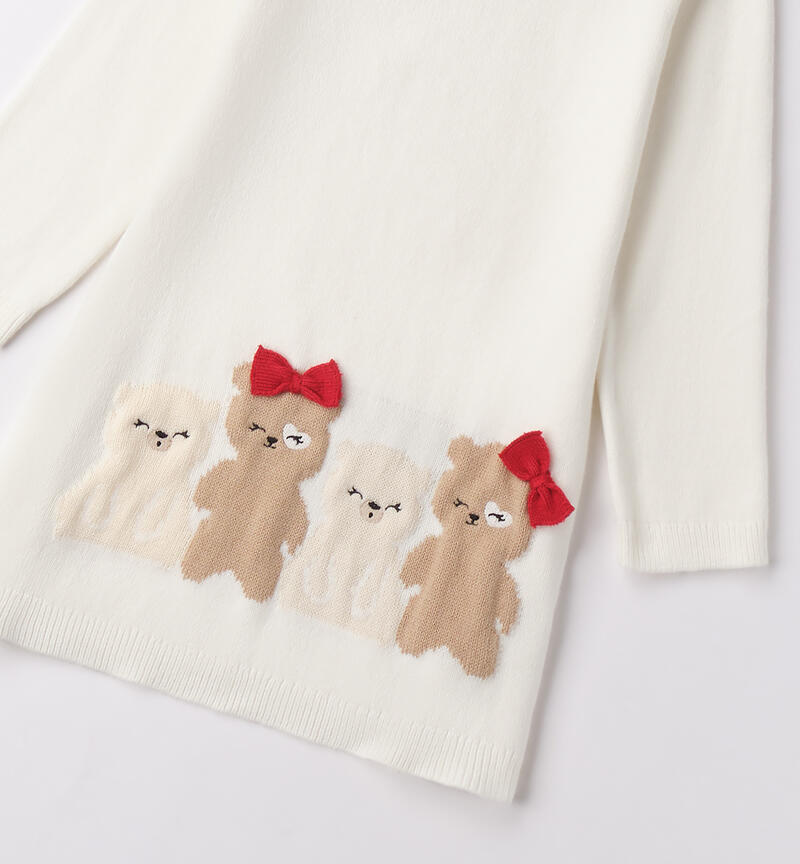 Abito per bambina con orsetti PANNA-0112