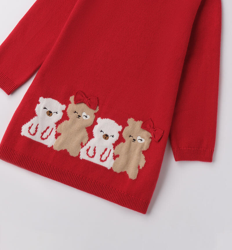 Abito per bambina con orsetti ROSSO-2253