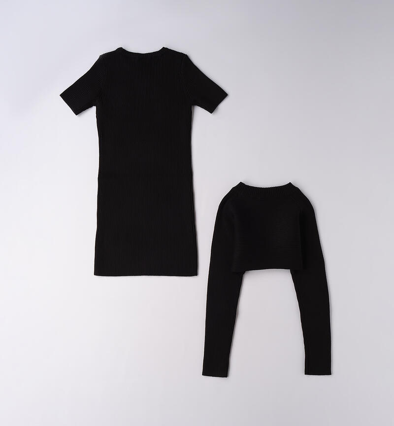 Abito per ragazza due pezzi NERO-0658