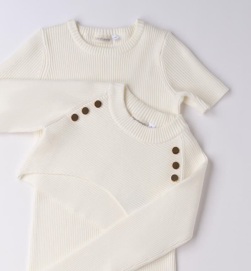 Abito per ragazza due pezzi PANNA-0112