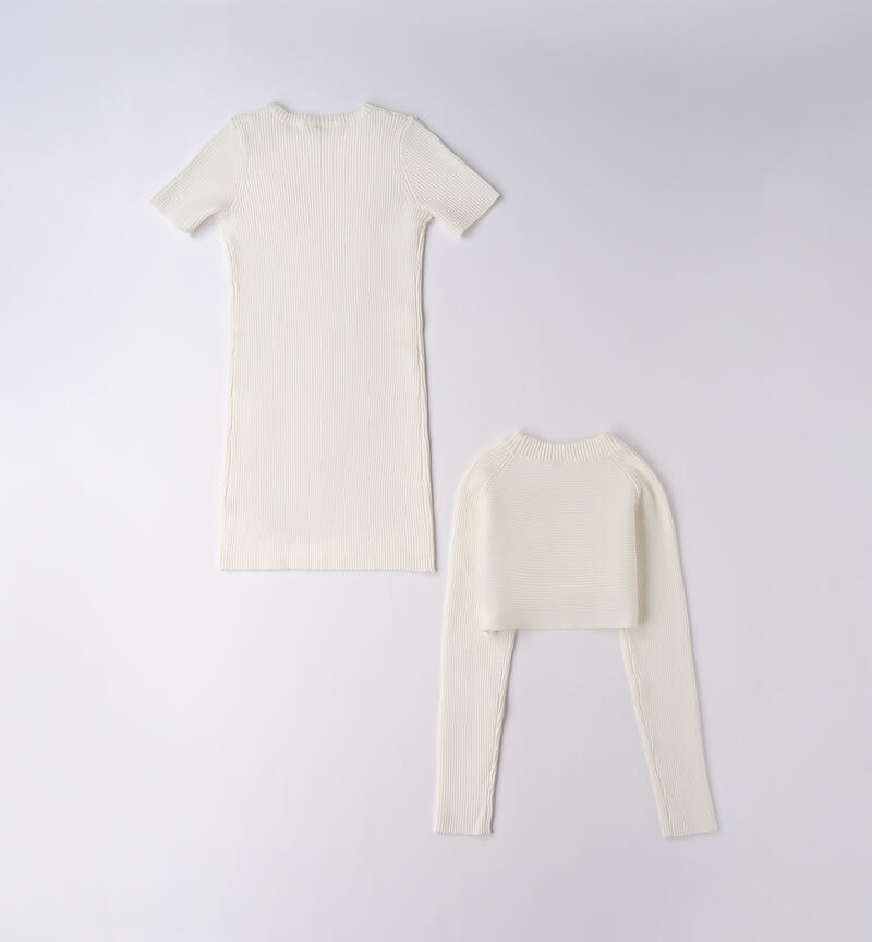 Abito per ragazza due pezzi PANNA-0112