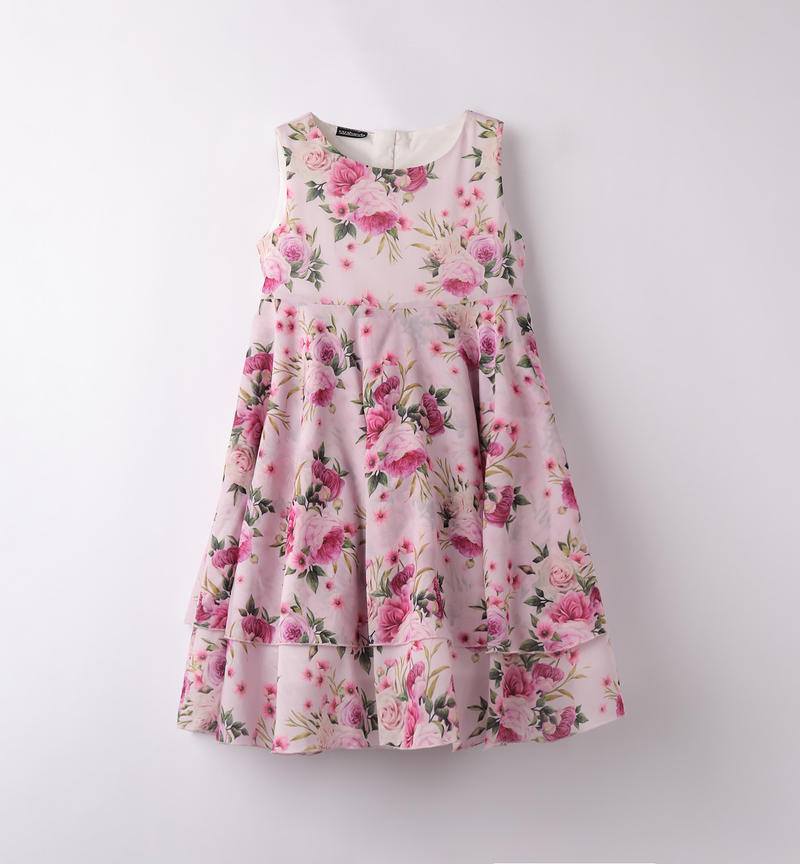 Abito ragazza a fiori da 8 a 16 anni Sarabanda PANNA-MULTICOLOR-6VT4
