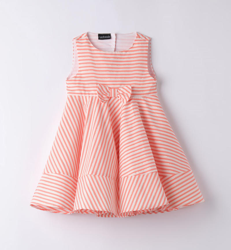 Sarabanda striped dress for girls from 9 months to 8 years MANDARINO-2132