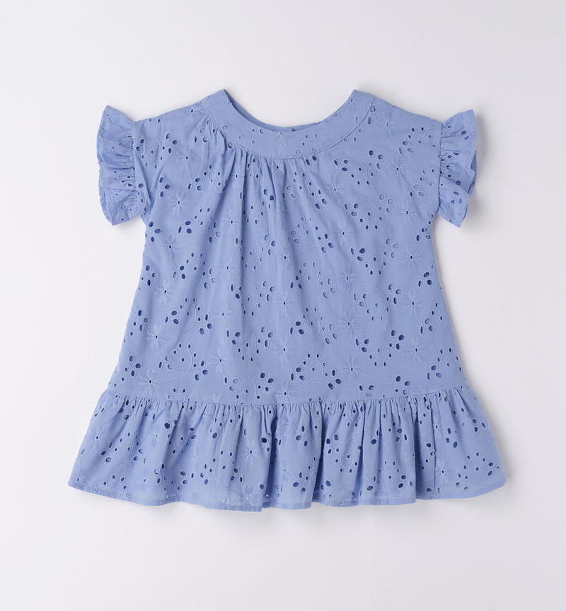 Sarabanda broderie anglaise dress for girls from 9 months to 8 years AVION-3621