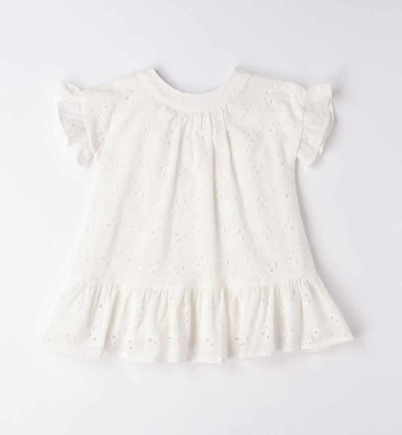 Sarabanda broderie anglaise dress for girls from 9 months to 8 years PANNA-0112