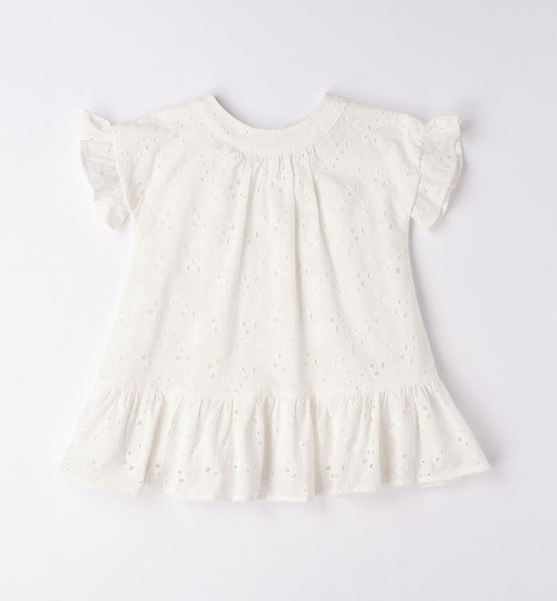 Sarabanda broderie anglaise dress for girls from 9 months to 8 years PANNA-0112