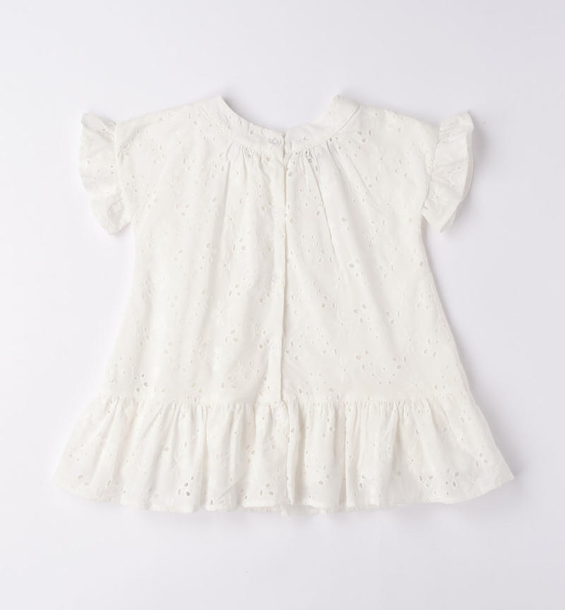 Sarabanda broderie anglaise dress for girls from 9 months to 8 years PANNA-0112