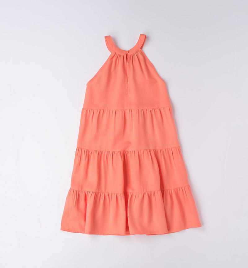 Sarabanda halter neck dress for girls from 8 to 16 years MANDARINO-2132