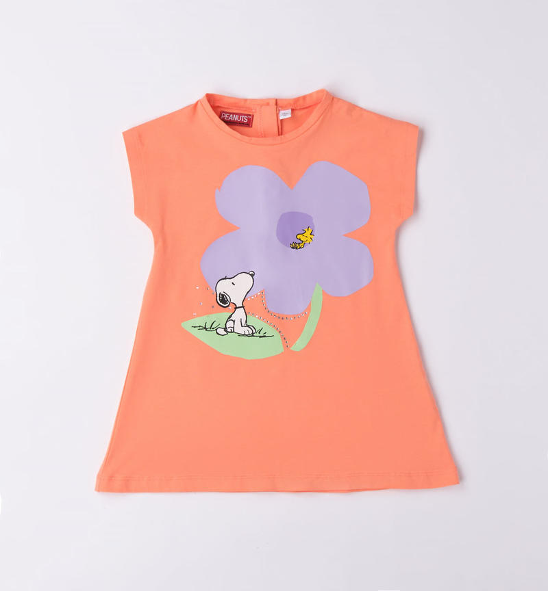 Sarabanda Snoopy motif dress for girls from 9 months to 8 years MANDARINO-2132