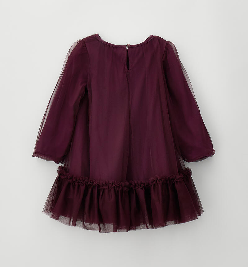 Tulle dress for girls GRAPE WINE-3055