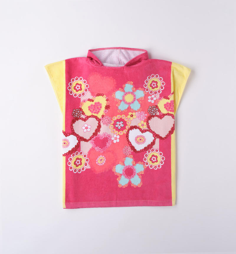 Sarabanda beach robe for girls from 9 months to 8 years FUXIA-2437