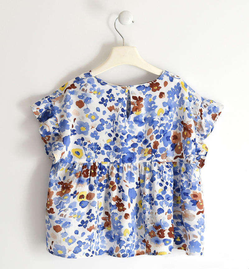 Sarabanda floral patterned girl short sleeves blouse from 8 to 16 years PANNA-MULTICOLOR-6SR6