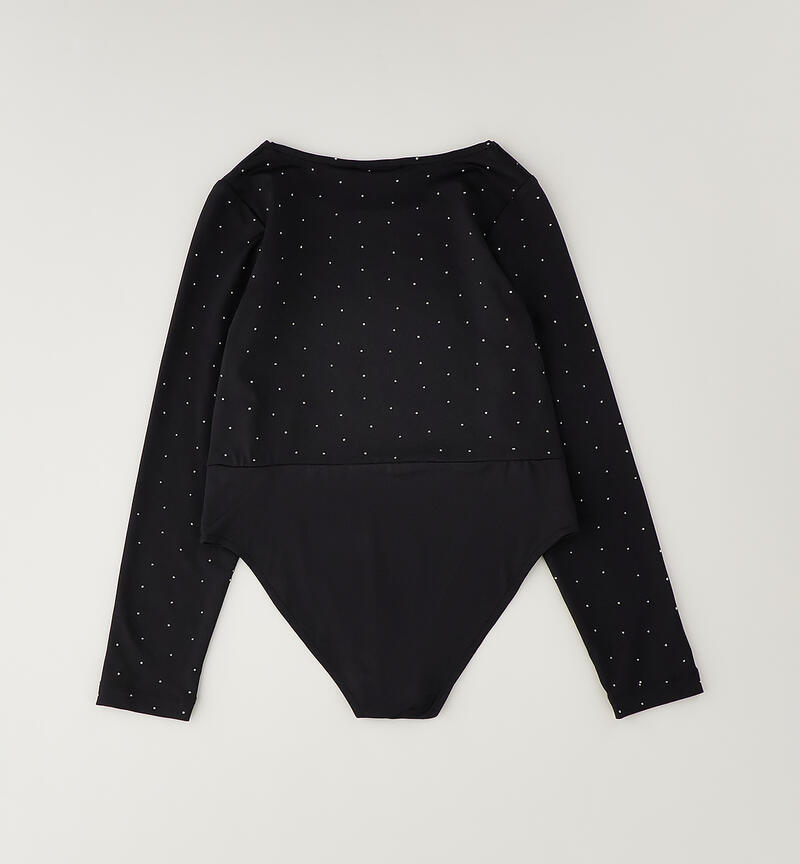Body per ragazza NERO-SILVER HOT FIX-6CDN