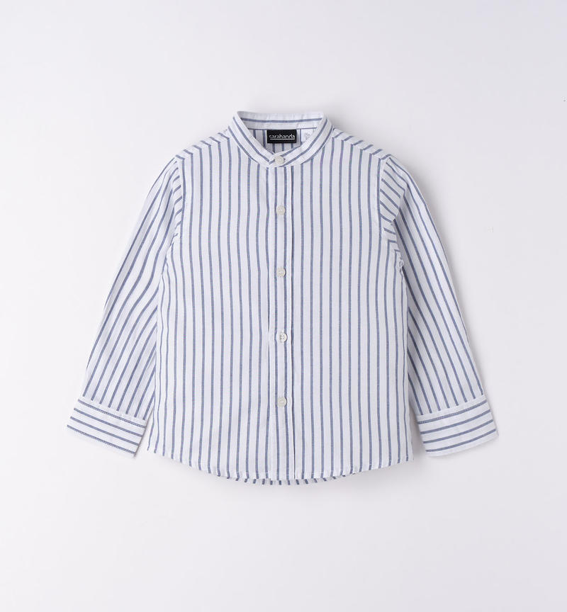 Sarabanda 100% cotton shirt for boys from 9 months to 8 years BLU INDIGO-3647