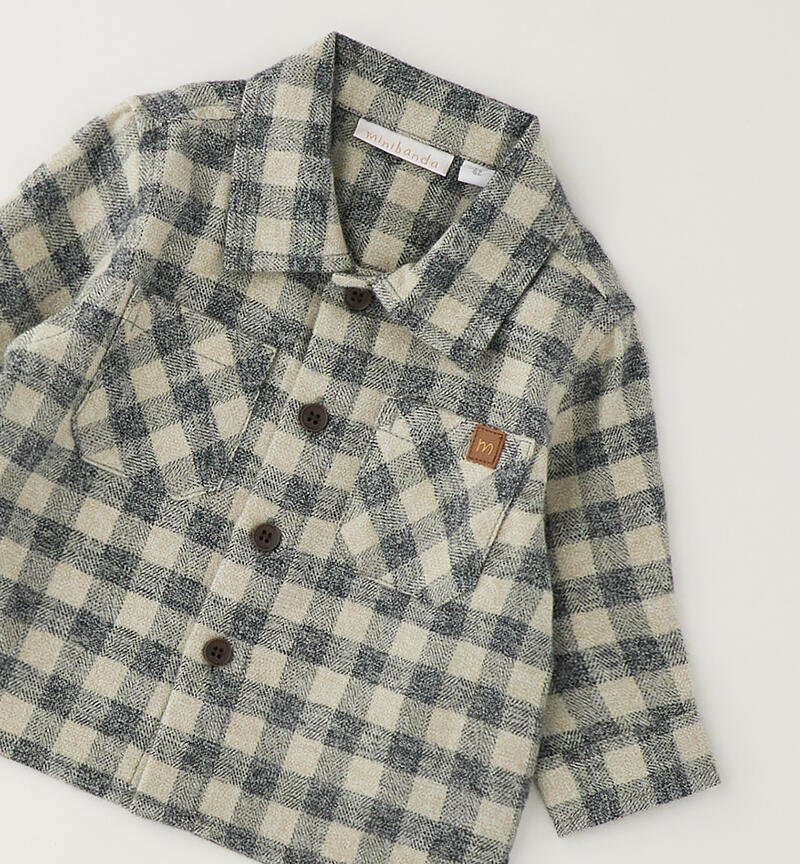 Camicia a quadri bimbo GRIGIO SCURO-0564