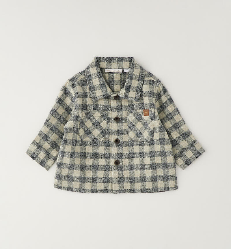 Camicia a quadri bimbo GRIGIO SCURO-0564
