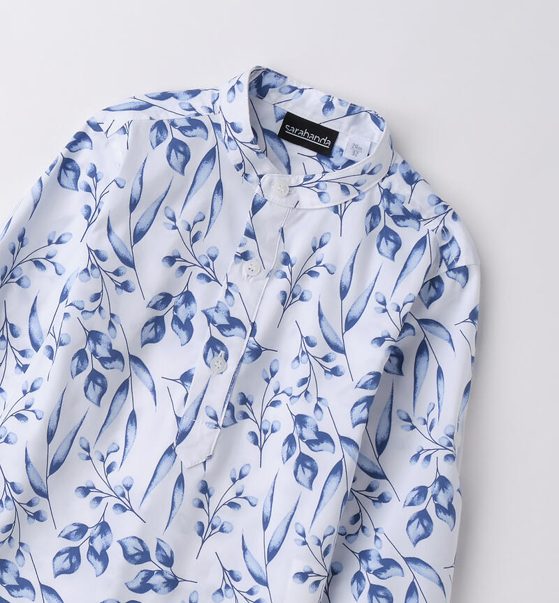 Camicia alla coreana bambino BIANCO-AVION-6BHQ