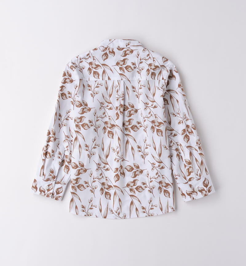 Camicia alla coreana bambino BIANO-MARRONE-6BHP