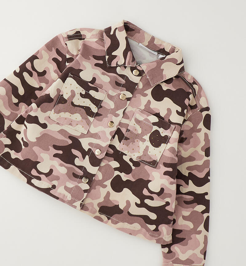 Spotted girl's shirt CACAO-ROSA-6CFM