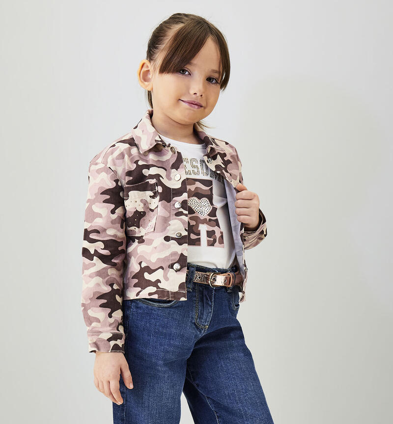 Spotted girl's shirt CACAO-ROSA-6CFM