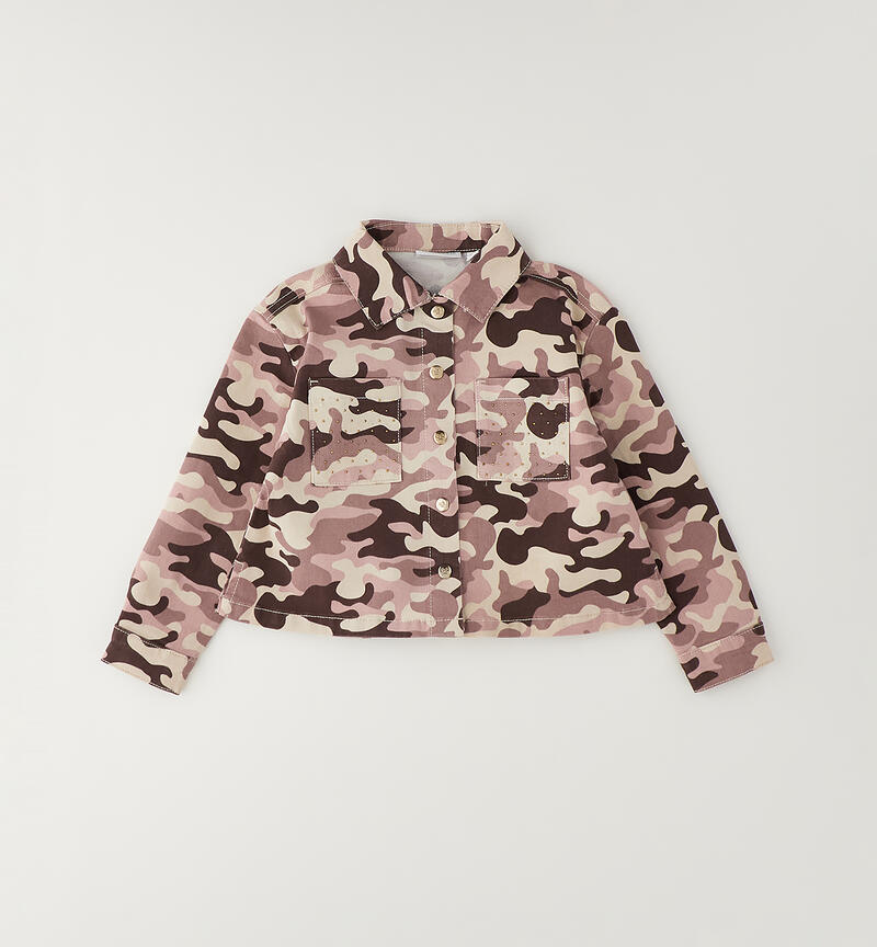 Spotted girl's shirt CACAO-ROSA-6CFM