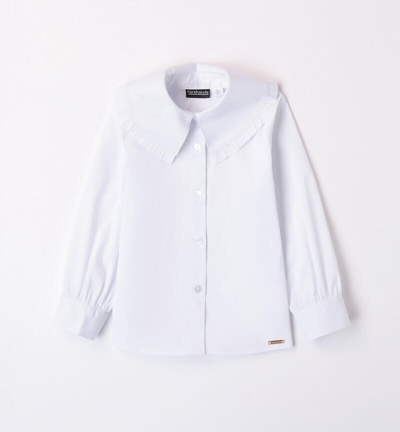 Sarabanda white shirt for girls from 9 months to 8 years BIANCO-0113
