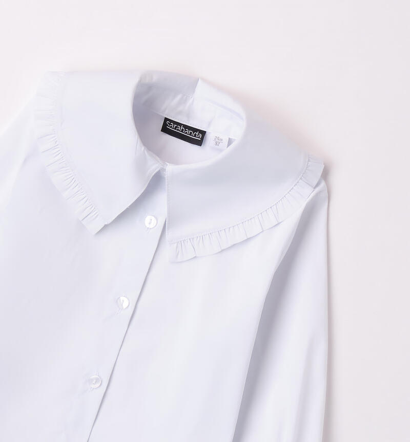 Sarabanda white shirt for girls from 9 months to 8 years BIANCO-0113