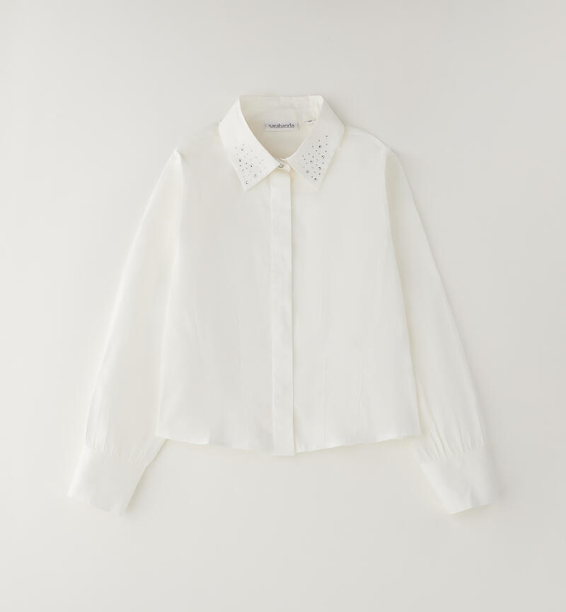 Camicia bianca ragazza PANNA-0112