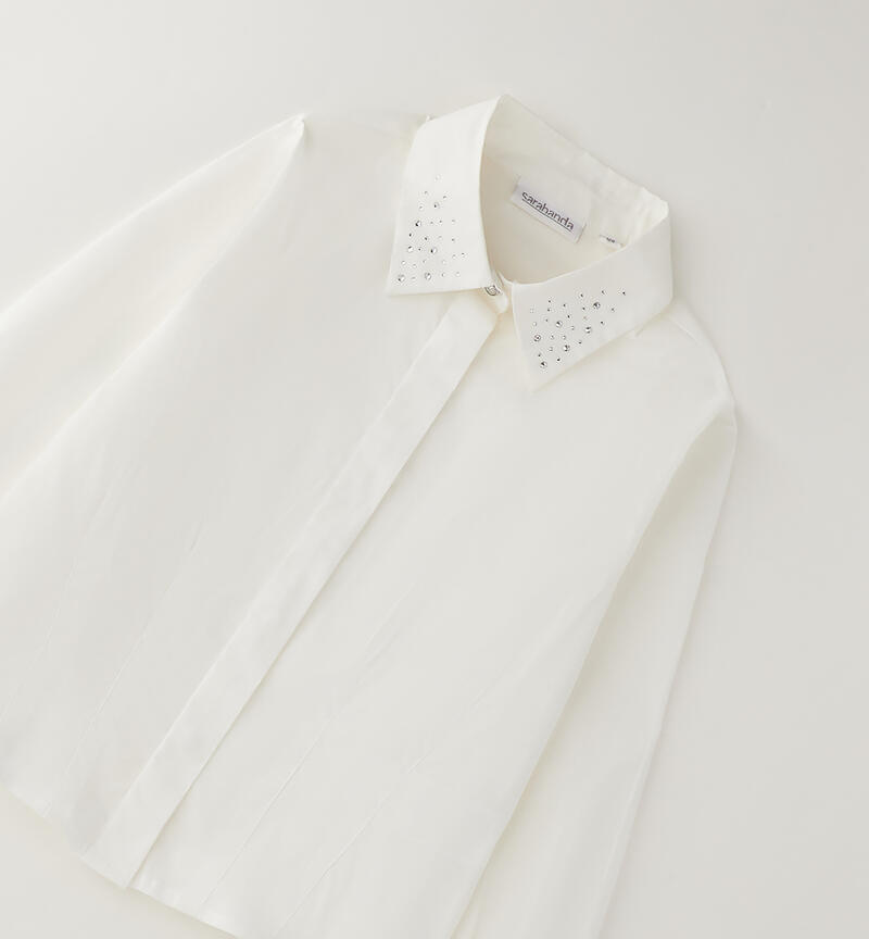 Camicia bianca ragazza PANNA-0112