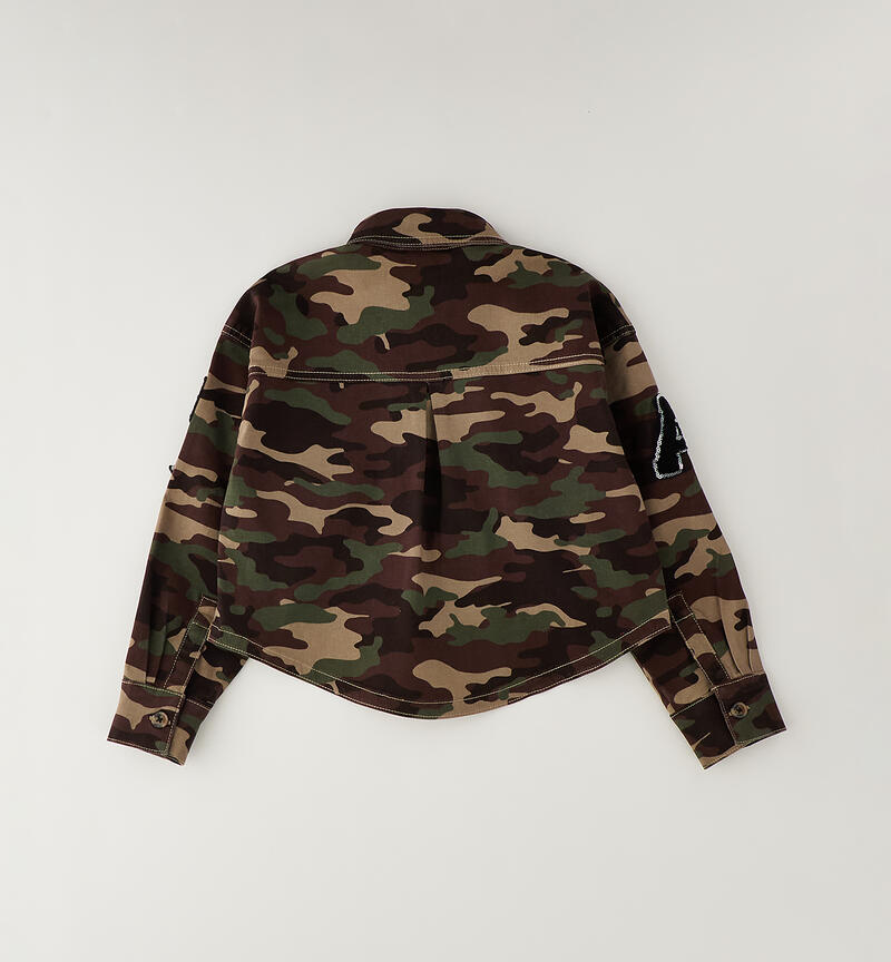 Camicia camouflage ragazza MARRONE-VERDE-6CFS