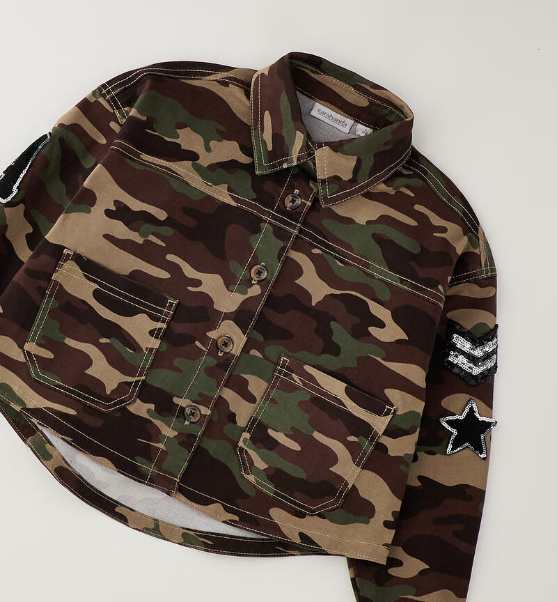 Camicia camouflage ragazza MARRONE-VERDE-6CFS