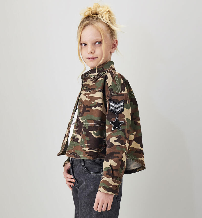 Camicia camouflage ragazza MARRONE-VERDE-6CFS