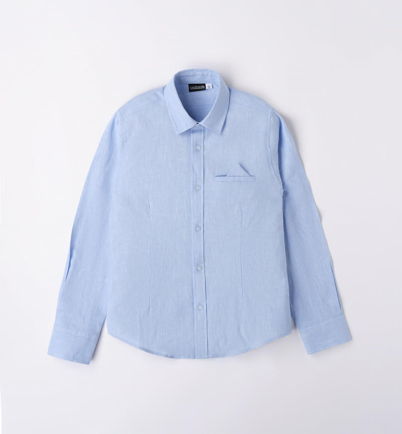 Sarabanda classic shirt with a pocket square for boys from 8 to 16 years AVION-3621