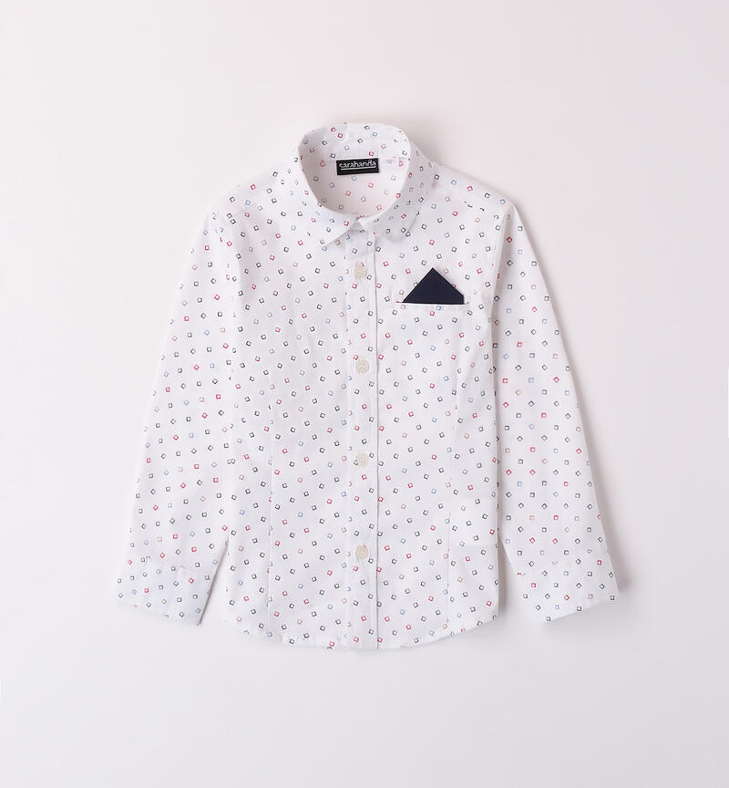 Sarabanda shirt with a handkerchief for boys from 9 months to 8 years BIANCO-MULTICOLOR-6K49