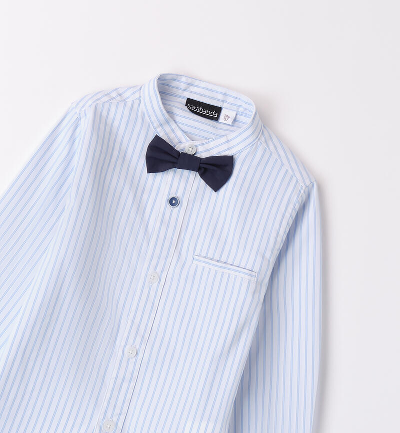 Boys' shirt with bow tie AZZURRO-3813