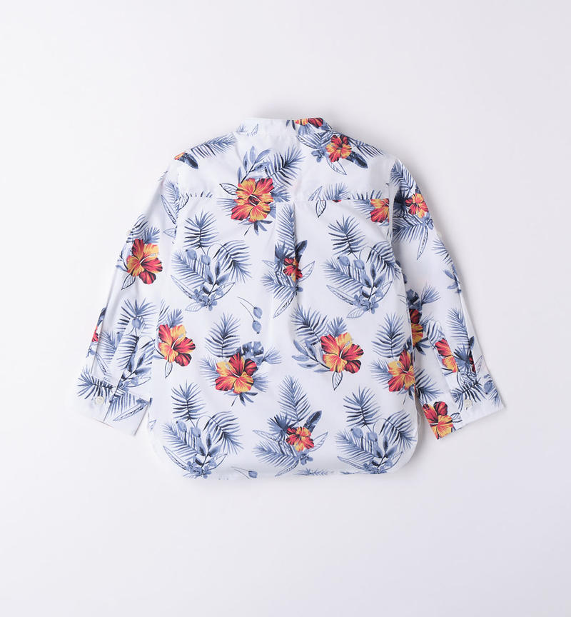 Camicia coreana bambino da 9 mesi a 8 anni Sarabanda BIANCO-BLU-6VP8