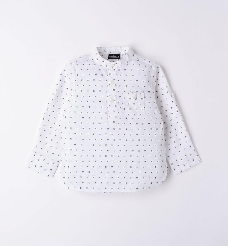 Camicia coreana bambino da 9 mesi a 8 anni Sarabanda BIANCO-BEIGE-6VP7