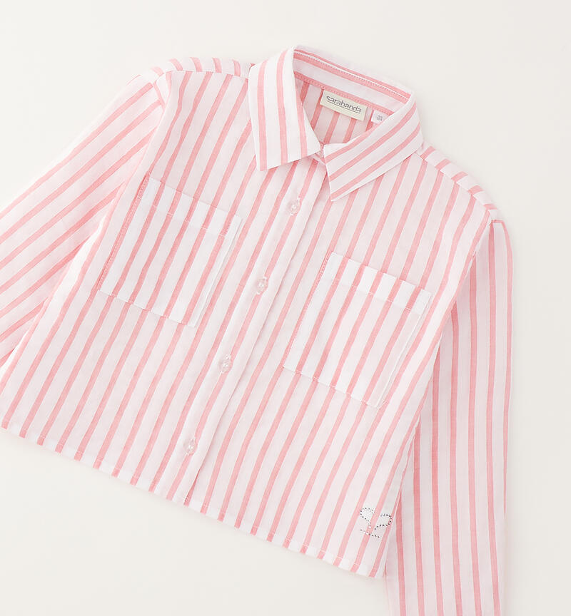 Girls' crop shirt PINK-2372