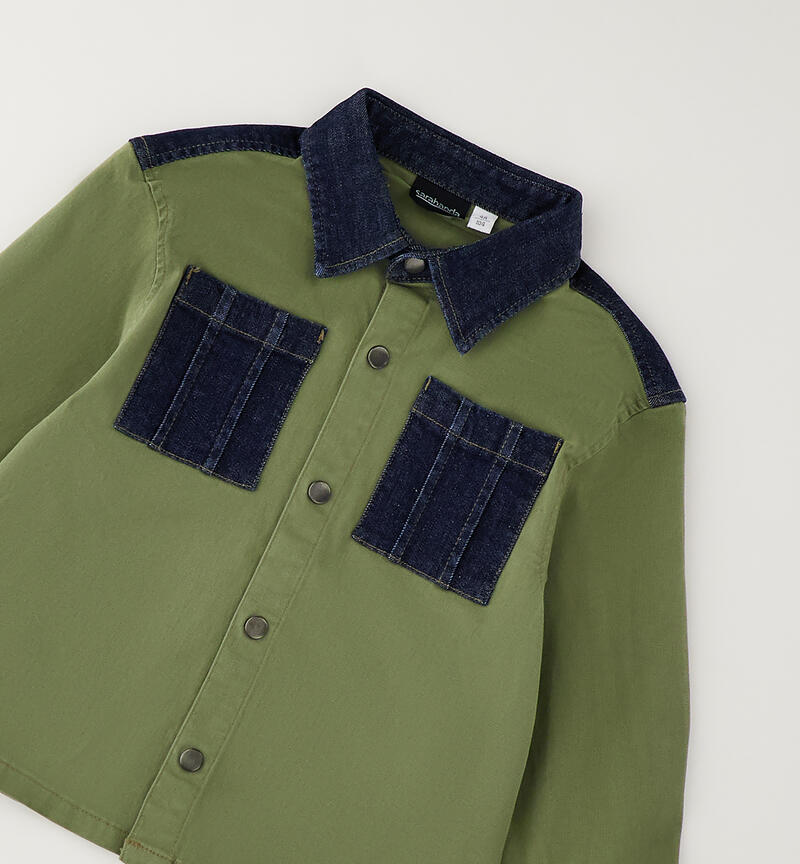 Camicia da bambino VERDE SALVIA-4951