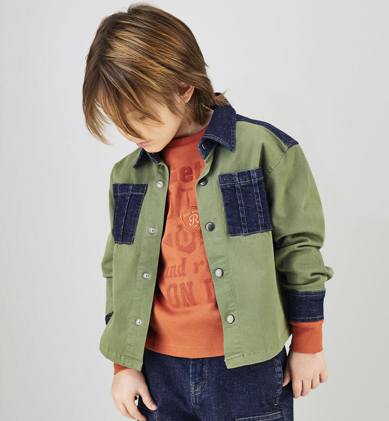 Camicia da bambino VERDE SALVIA-4951