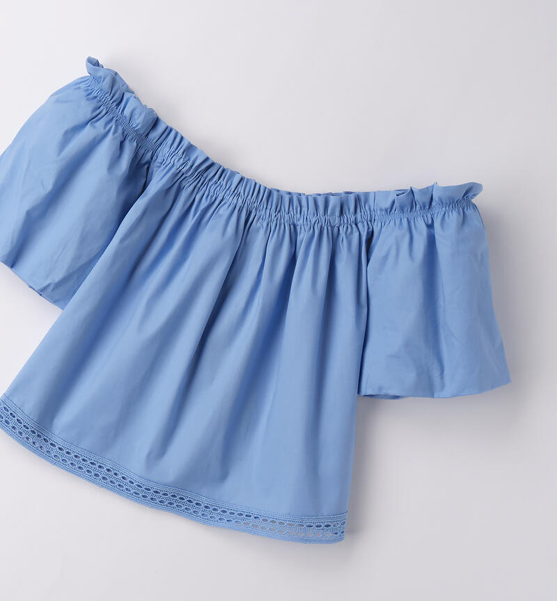 Camicia da ragazza AZZURRO-3635