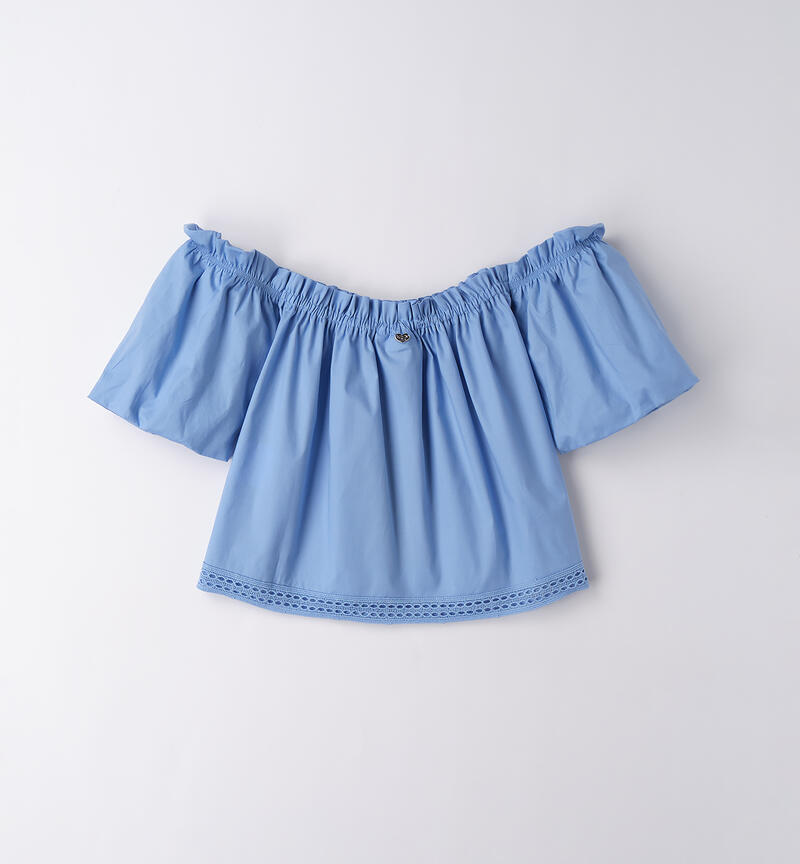 Camicia da ragazza AZZURRO-3635