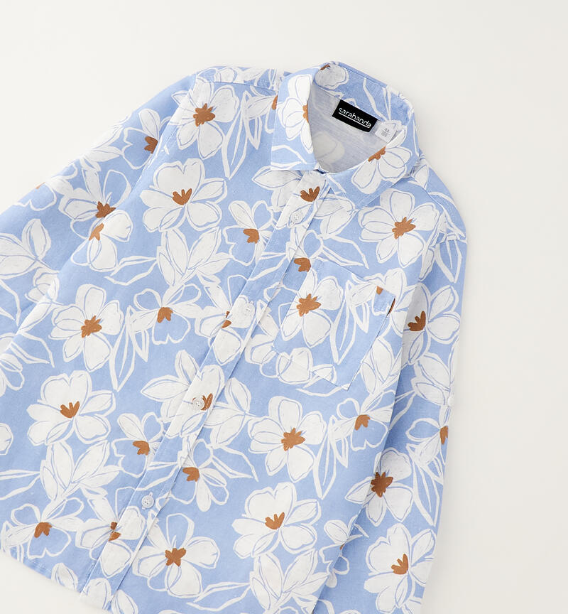 Camicia elegante per bambino BIANCO-AZZURRO-6CAL