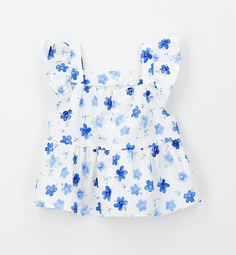 Camicia estiva bambina BIANCO-AZZURRO-6CAN